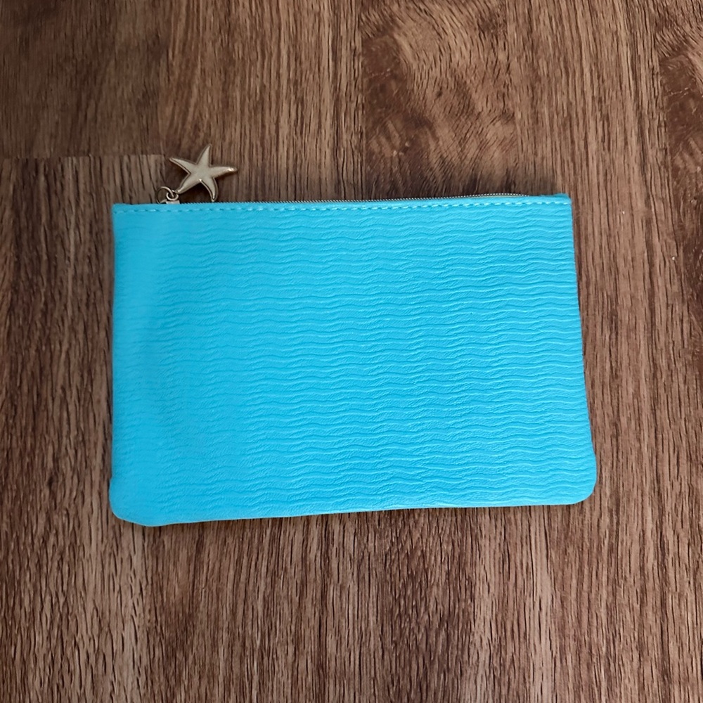 ipsy Blue Cosmetic Bag with Starfish Charm